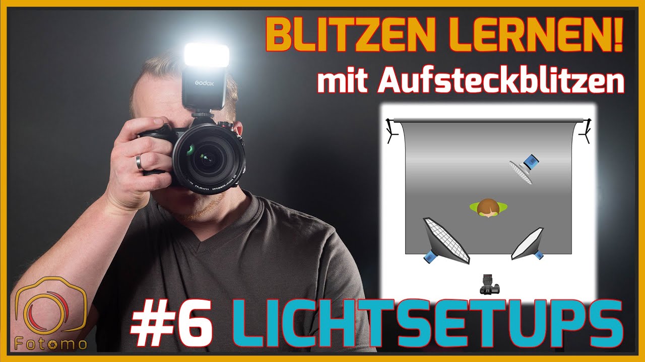 Videokurs Aufsteckblitz #6 Lichtsetups mit 1 bis 3 Blitzen Lernen