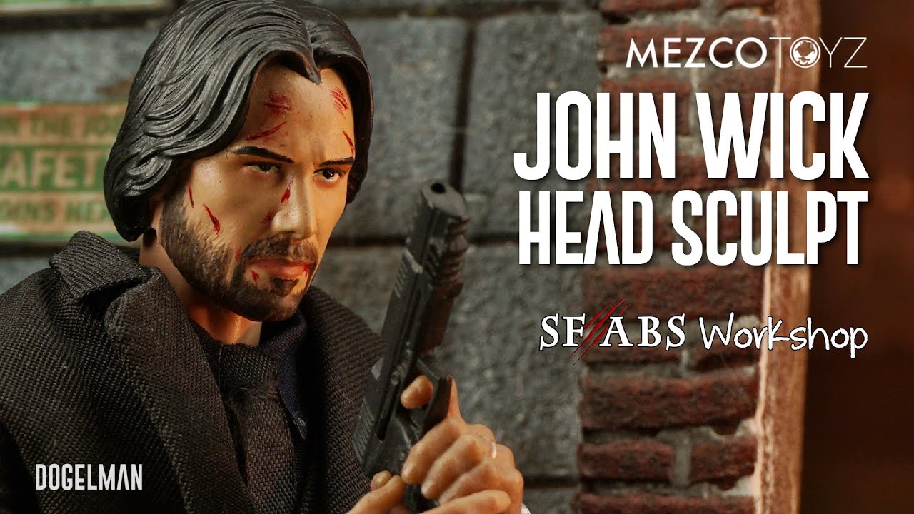 REVIEW JOHN WICK / KEANU REEVES HEAD SCULPT FOR MEZCO BY SFABS WORKSHOP