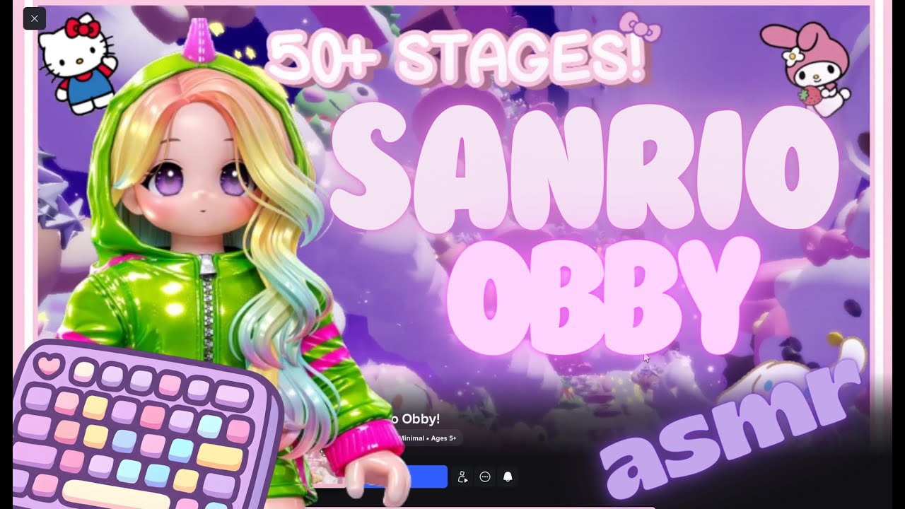 🌈Sanrio Obby 🩷 *Clicky Keyboard* 😴ASMR💤[ROBLOX]