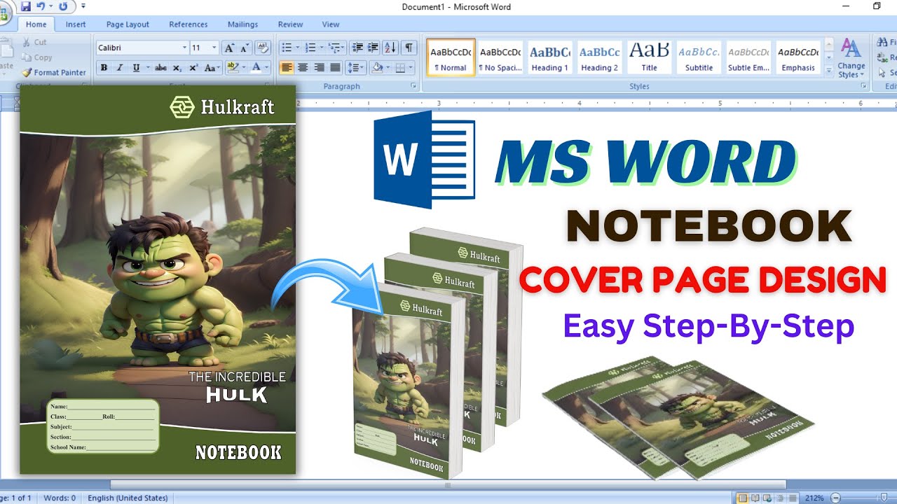 How to Make Notebook Cover Page in MS Word | Notebook ke liye cover page kaise banaye | MS Word