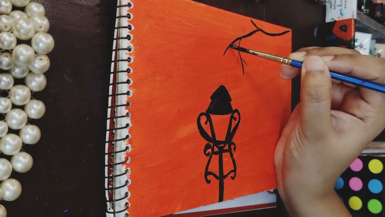 Easy Lamp painting for beginners 🎨🖌️