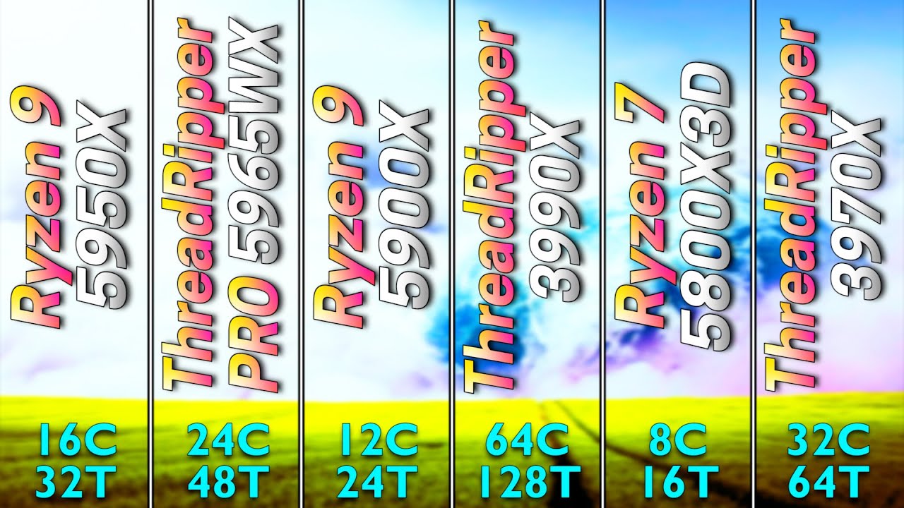 R9 5950X vs TR PRO 5965WX vs R9 5900X vs TR 3990X vs R7 5800X3D vs TR 3970X | PC Gameplay Tested