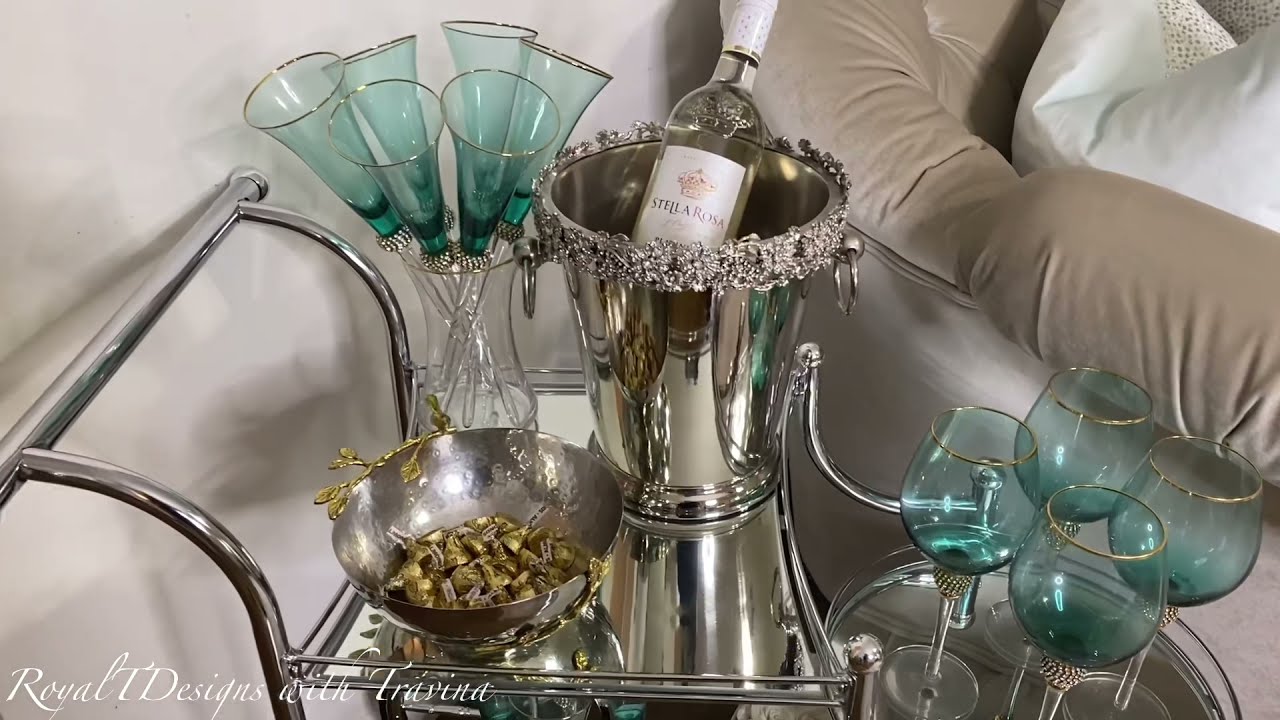 LUXE BAR CART STYLING Ft. ROSE FOREVER #summerdecor #roommakeover #barcart