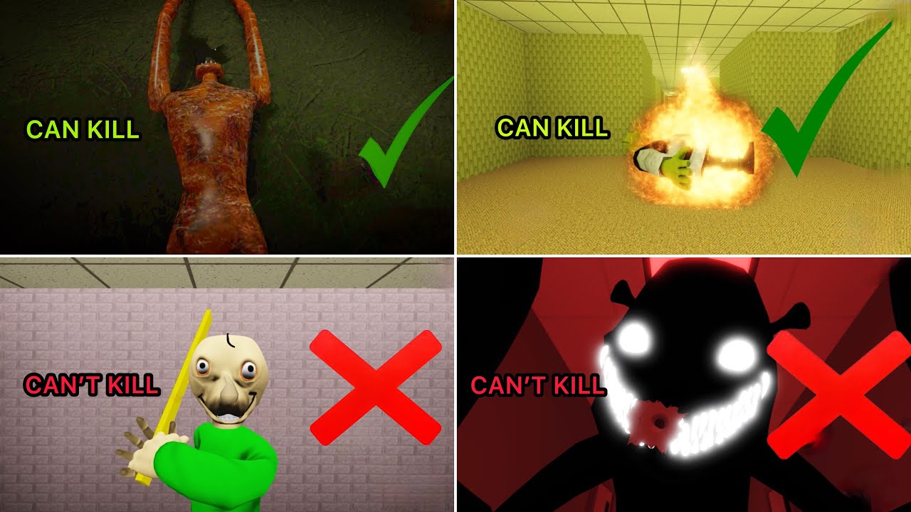 How Many Entities Can You Kill And How Many Can You Not Kill? - Shrek In The Backrooms (Roblox)