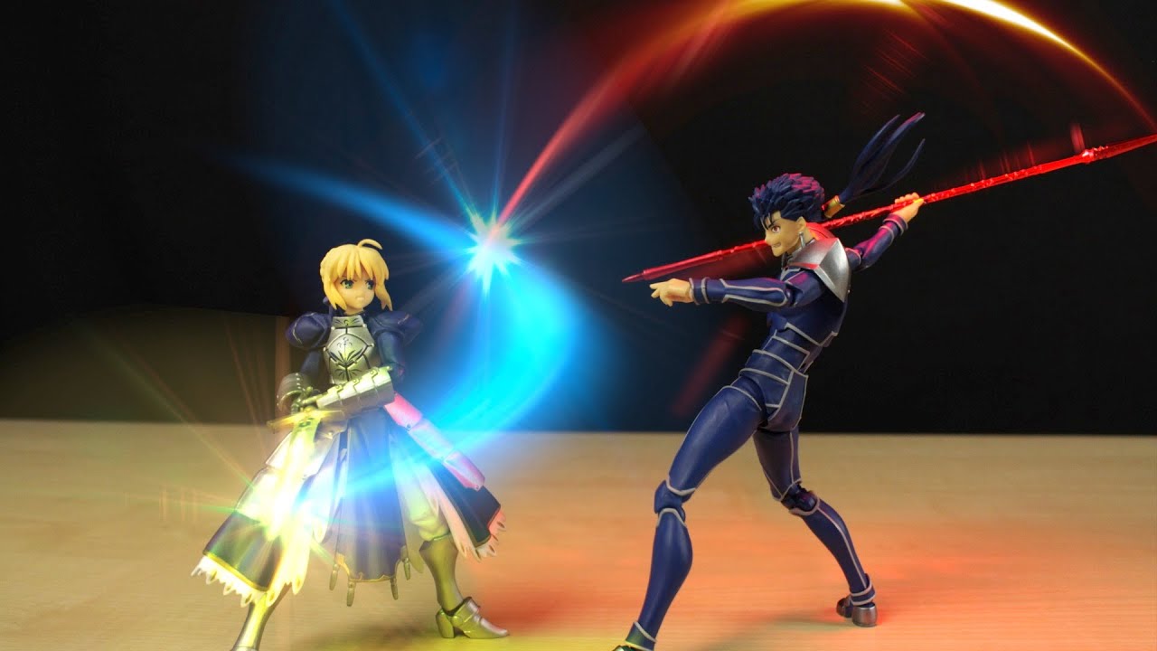 Clash of Sword and Lance | figma Saber VS figma Lancer (Stop-Motion)
