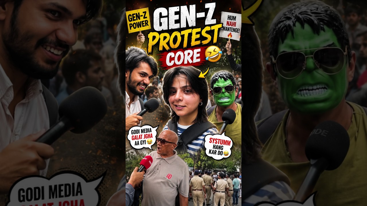 Gen-Z Protest Core 🤣 #shorts # #protest #delhi