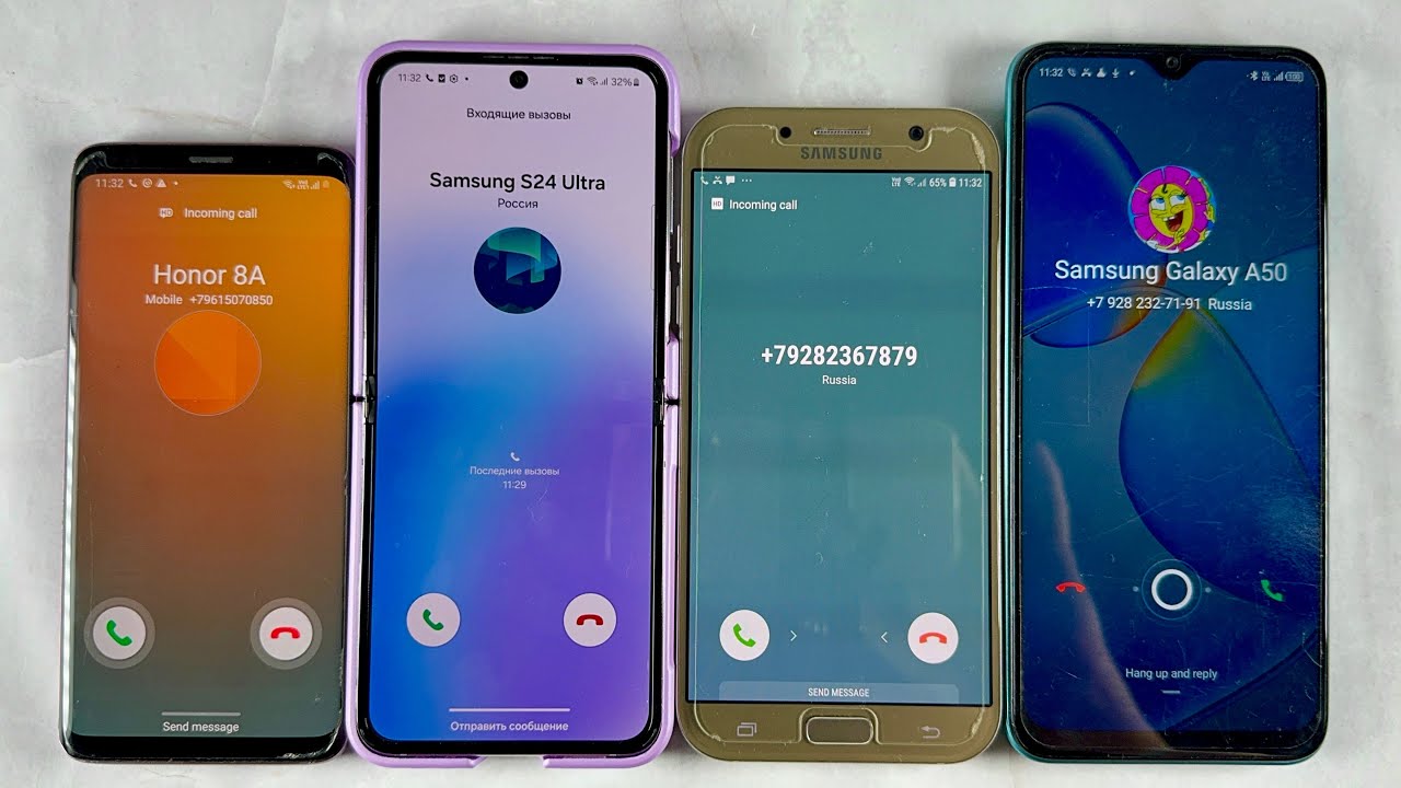 Incoming Calls Samsung Galaxy S9 + Samsung Galaxy Z Flip5 + Samsung Galaxy A7 + Infinix