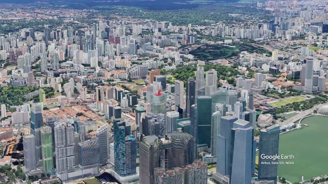 Singapore Aerial View 3D  Spectacular 4K Drone Tour of the Lion City