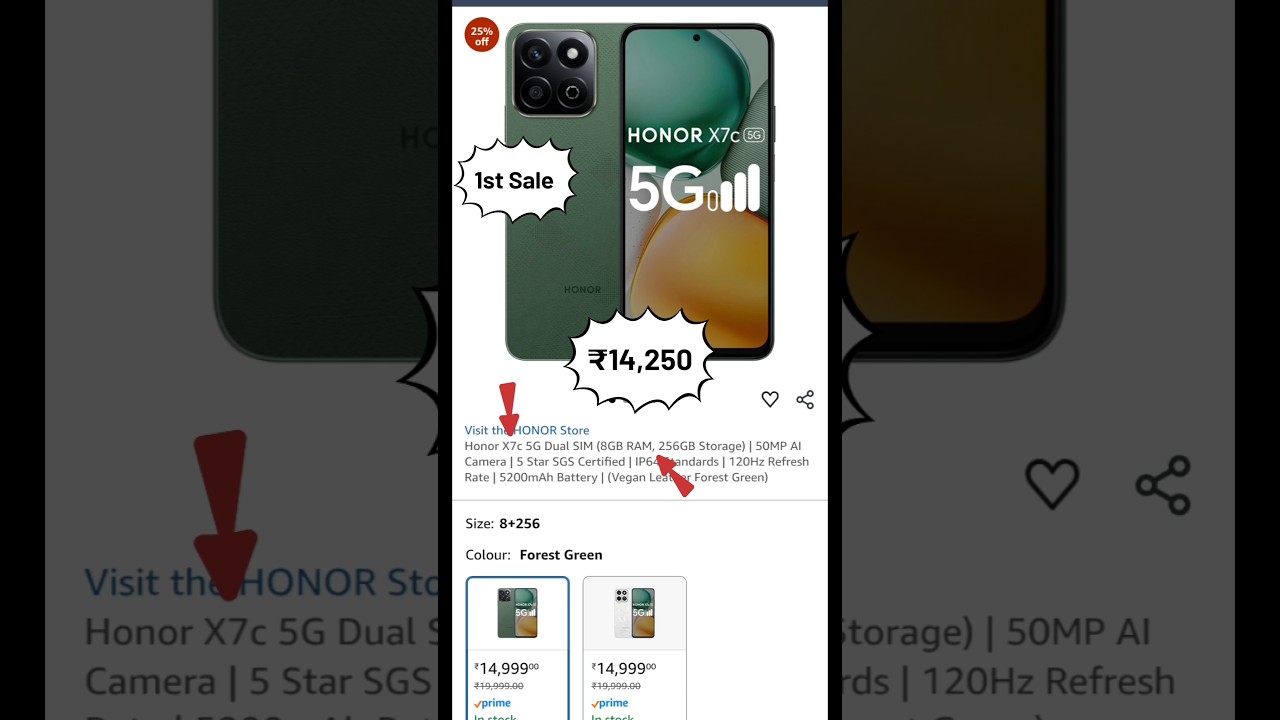 💥 Honor X7c 5G Mobile [New Launch] 