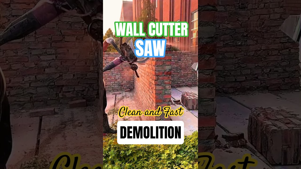 Wall Cutter Saw in Action &mdash; Clean and Fast Brick Wall Demolition!
