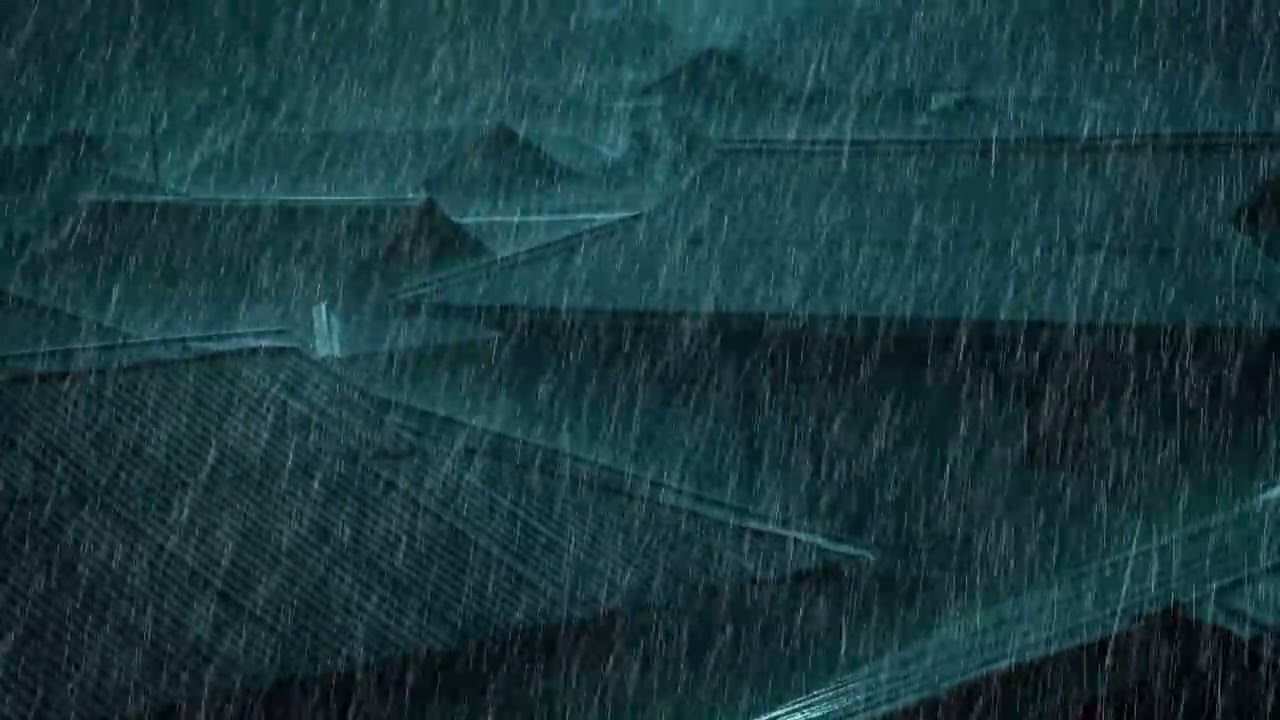 No Ads Rain Sounds for Sleeping - ASMR Violent Night Rain on Tin Roof for Overthinking Relief