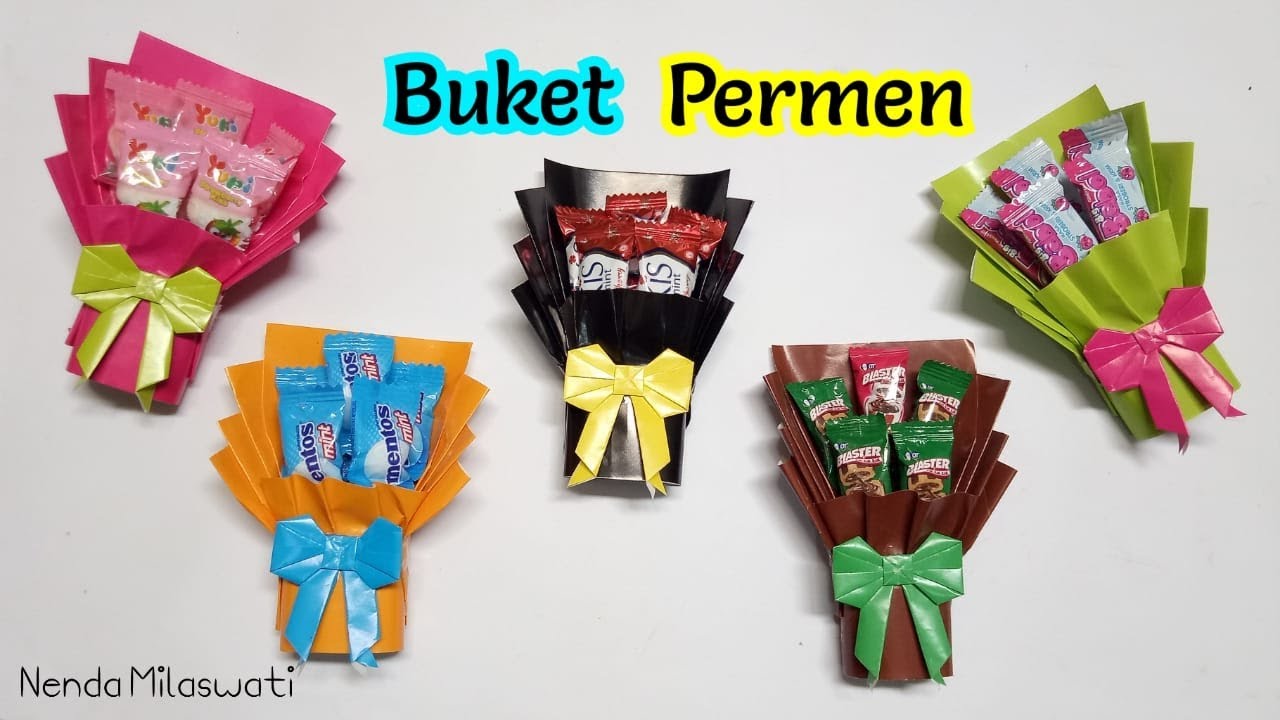 Cara Membuat Buket Permen dari Kertas Origami ||  How to Make a Candy Bouquet Out of Origami Paper