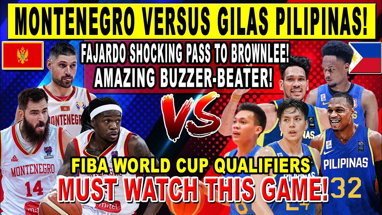 GILAS PILIPINAS vs MONTENEGRO - Fajardo Pass to Brownlee Bannnggggg!! FIBA Qualifiers 2k