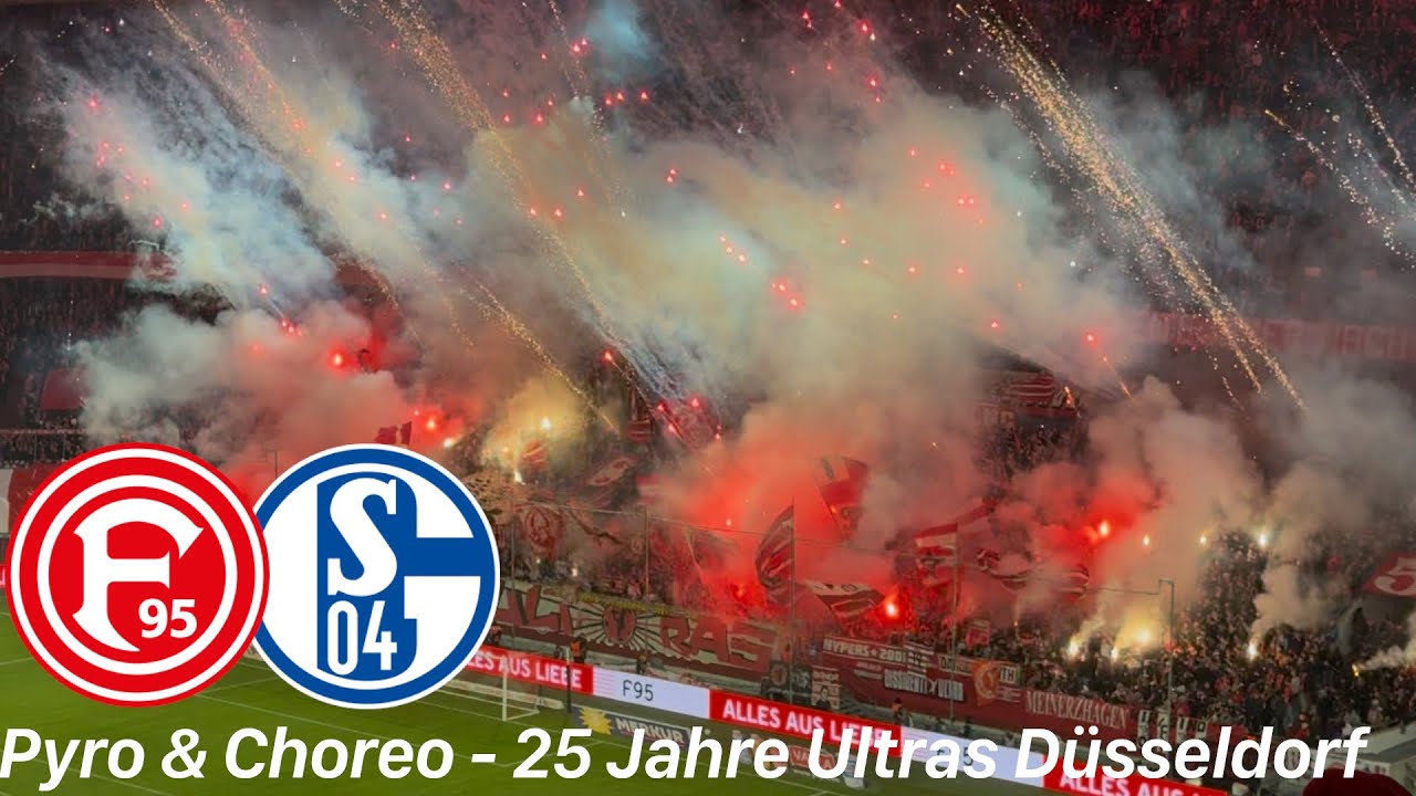 Fortuna Düsseldorf - FC Schalke 04 | Pyroshow, Choreo & Gratulation zu 25-Jahren Ultras Düsseldorf