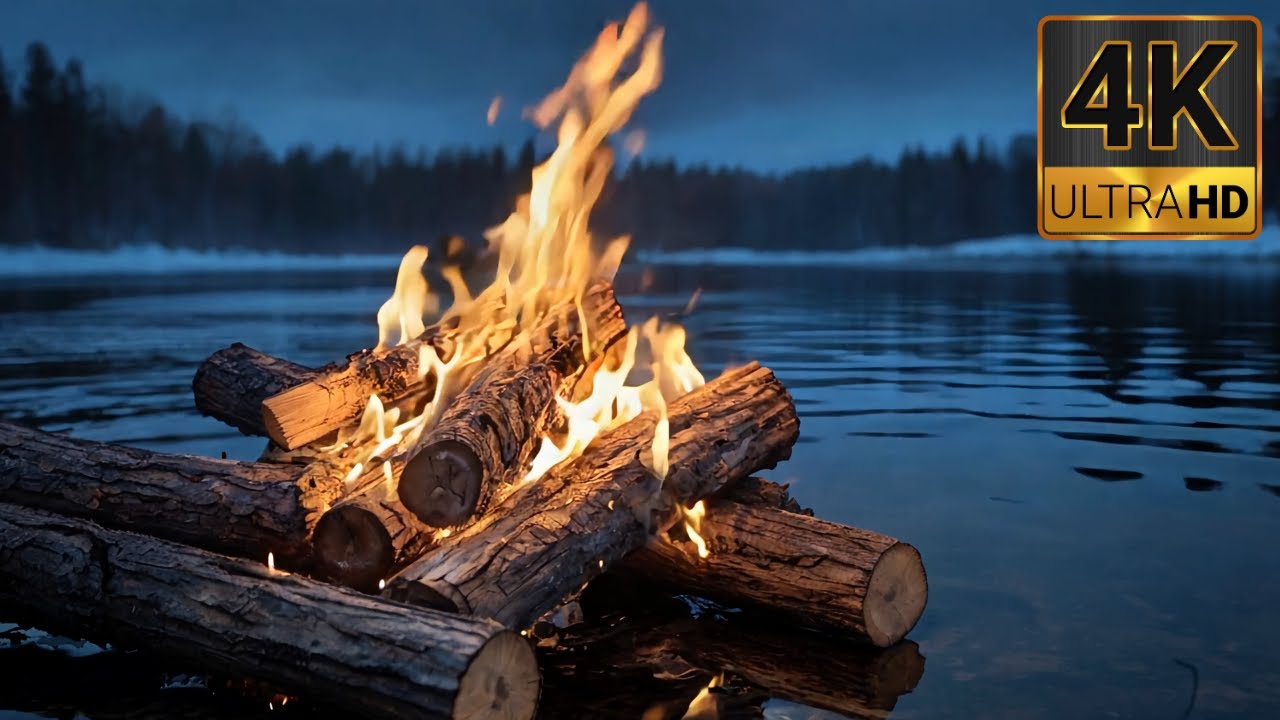 🔥 Best Jazz & Fireplace Ambience for Calm Nights | 4K Crackling Fire & Soft Music S1