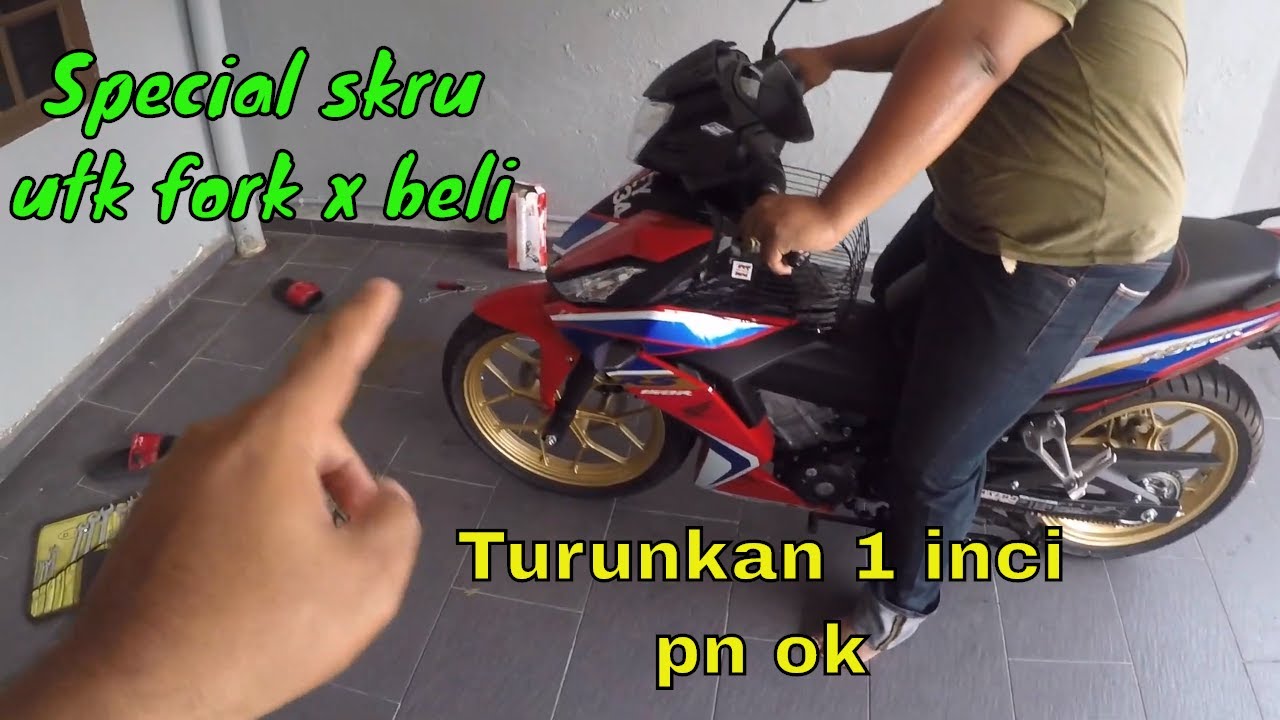 diy turun fork rs150 | rendahkan fork rs150