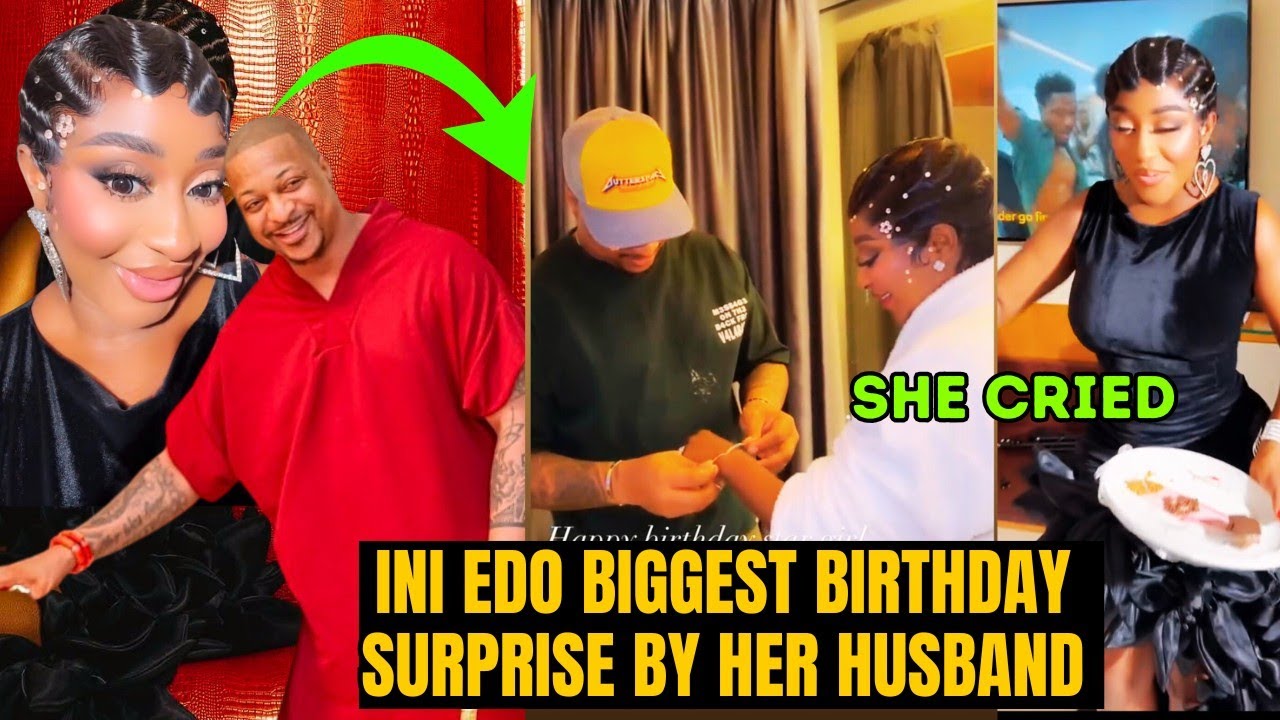 Wow! See Ini Edo Biggest Surprise By Her Husband IK Ogbonna on Her 43rd Birthday - She Cried 😭❣️