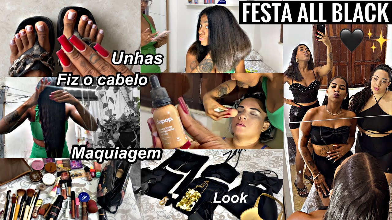 Arrume-se comigo e amigas pra FESTA ~ Make, cabelo, unhas e look
