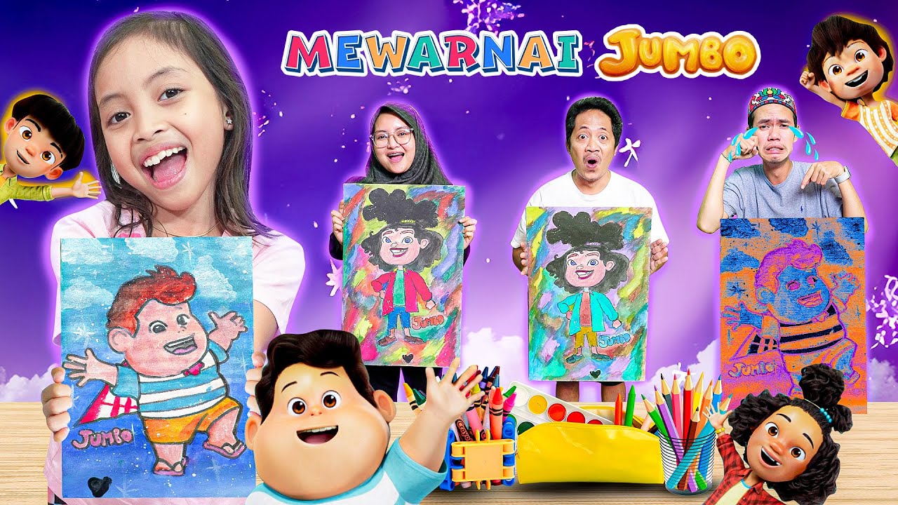 LEIKA MEWARNAI KARAKTER JUMBO 🥰 LEIKA BERUBAH JADI MERI, AYAH JADI DON 😱