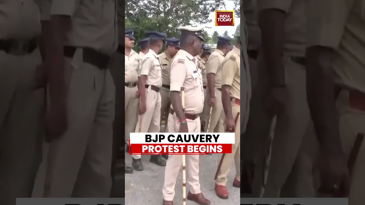 BJP Cauvery Protest Begins | Heavy Police Deployment Near KRS Dam In Karnataka #cauverynews