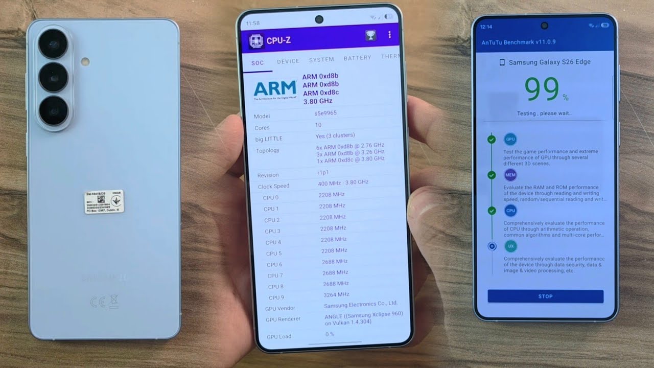 Тест Antutu для Samsung Galaxy S26 Plus &mdash; процессор Exynos 2600 2 нм, 10 ядер