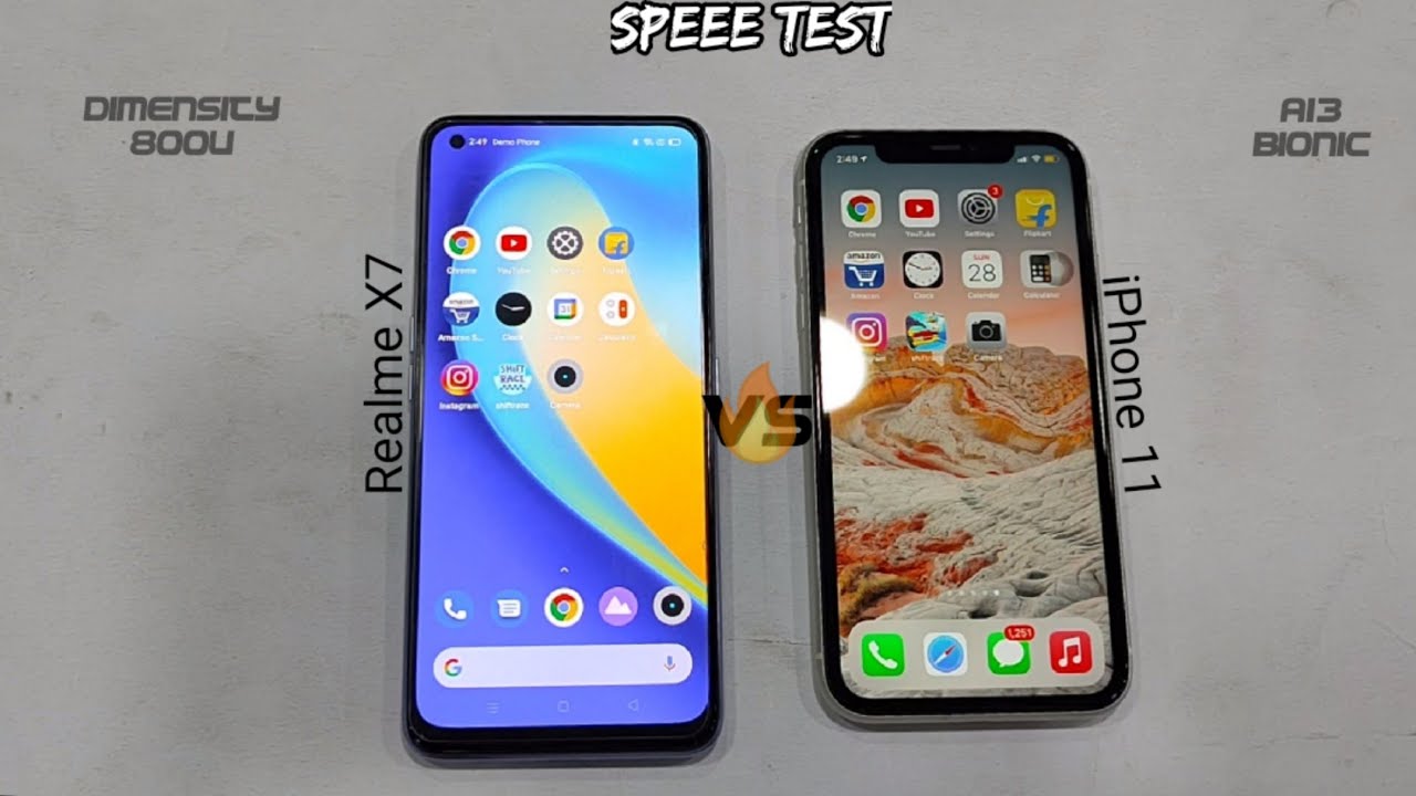 iPhone 11 vs Realme X7 Speed Test Comparison⚡Paise Barbad?😓😓