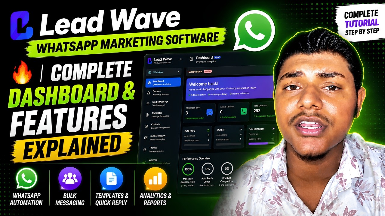 Lead Wave | WhatsApp Marketing Software | Complete Dashboard & Features Explained