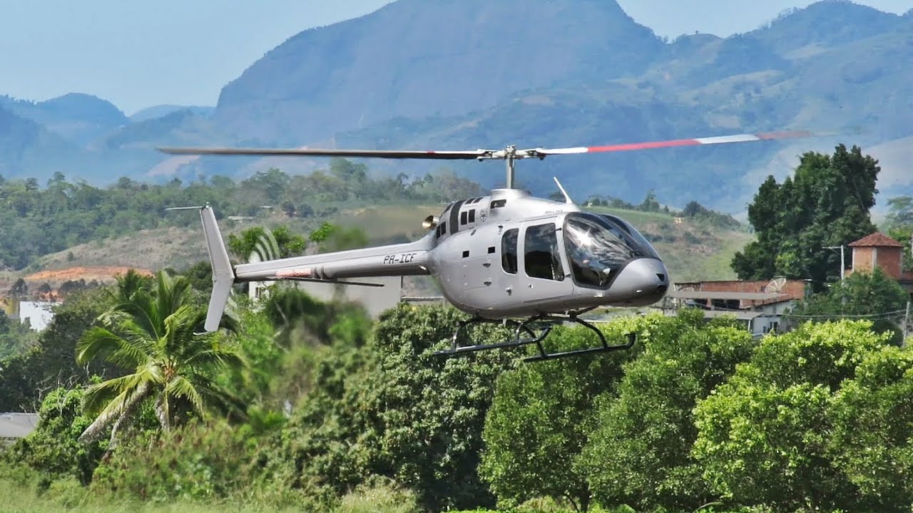 Helicóptero Bell 505 Jet Ranger X Pousando em Cachoeiro de Itapemirim ES
