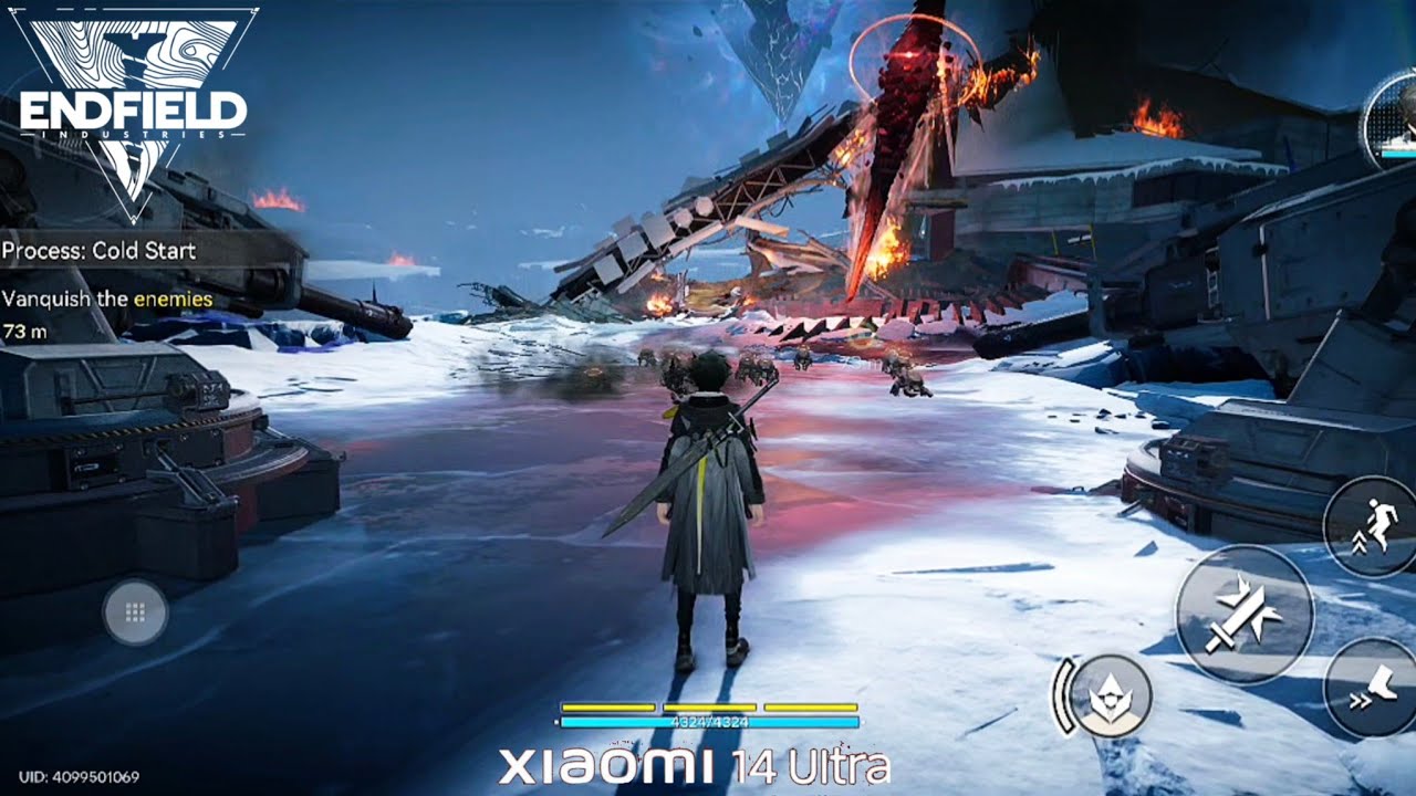 Arknights: Endfield Mobile First Story mission, Max Settings, Xiaomi 14 Ultra, Snapdragon 8 Gen 3