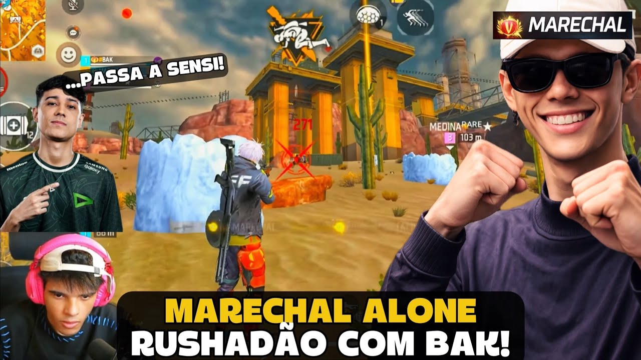 MARECHAL FOI PRO RUSHADÃO COM O BAK E LIMPOU O MAPA NA RANK! FREE FIRE - MARECHAL HIGHLIGHTS