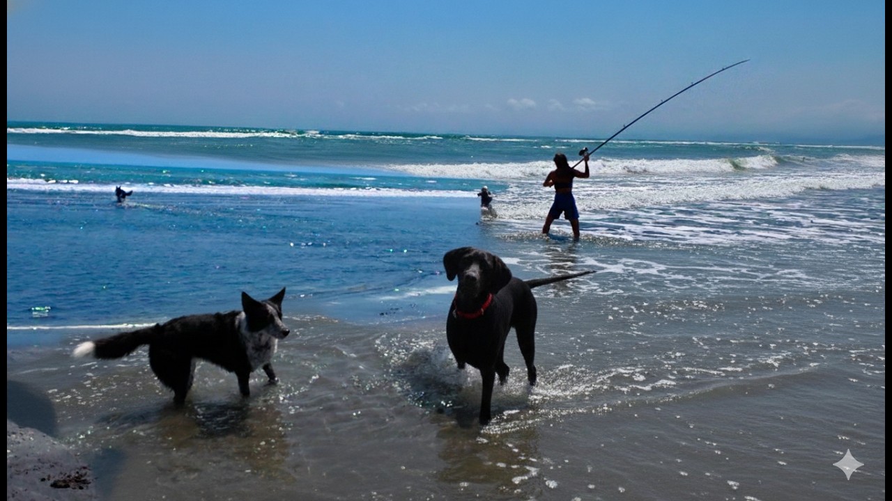 Beach, Dogs & Surfcasting Chaos