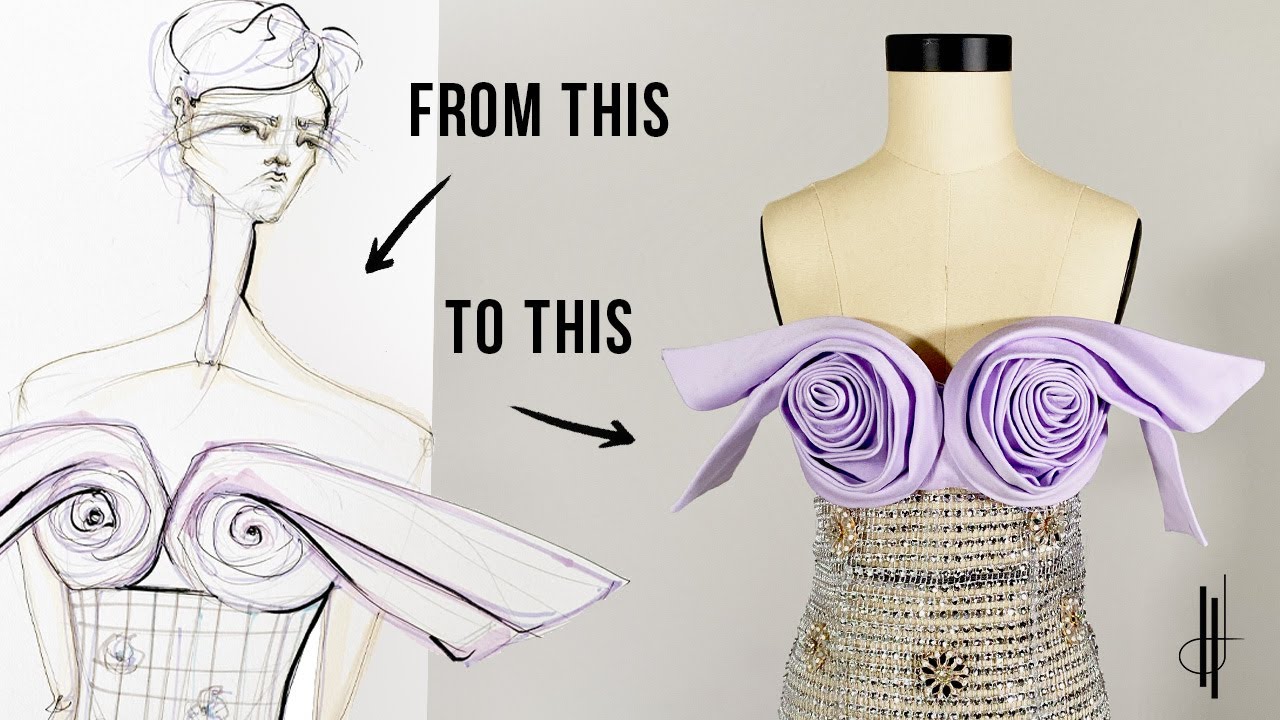 The making of a SWIRL BUST DRAPE mini gown (pattern drafting, draping, construction)