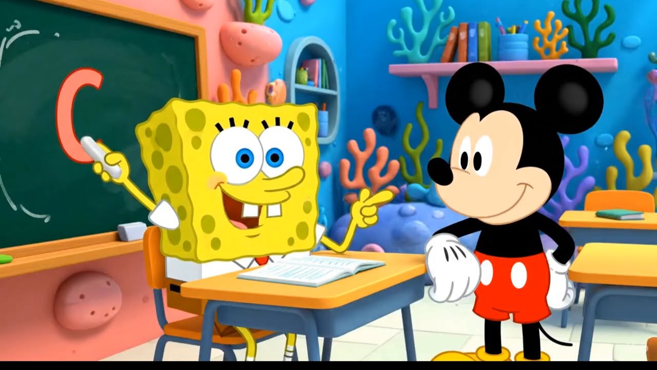 Mickey Mouse & SpongeBob’s Underwater ABC Adventure 🌊 Learn Alphabet & Ocean Animals #learning #kids