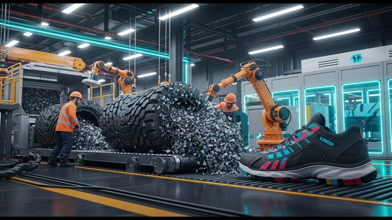 Inside the Rubber Shoe Sole Upcycling Factory | From Tires to Footwear Components