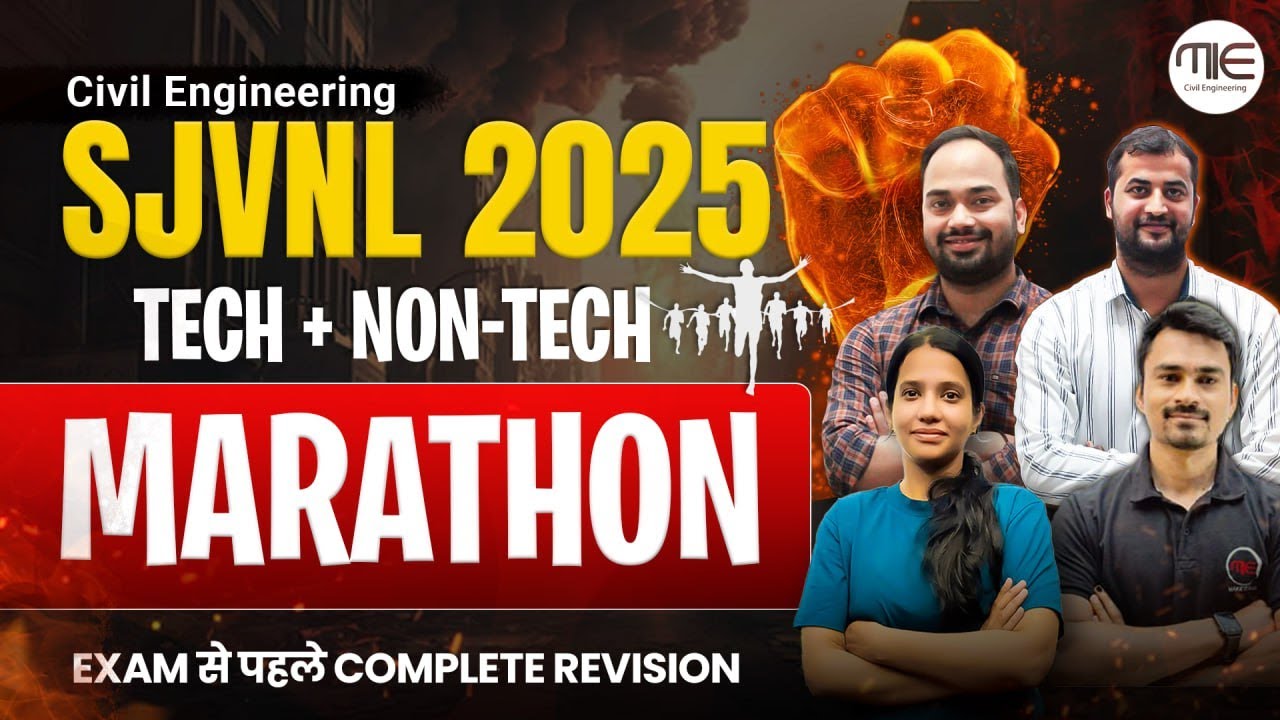 🔥 SJVNL 2025 Civil Engineering MARATHON | Tech + Non-Tech Complete Revision Before Exam | MIE