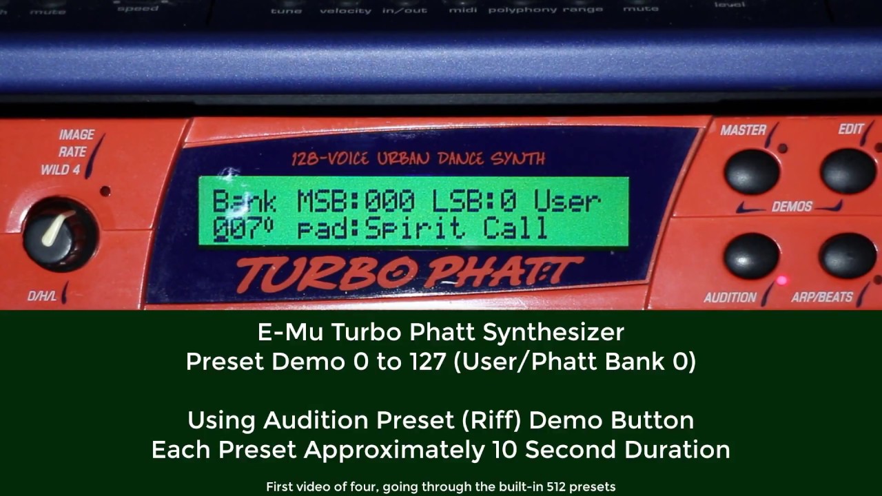 E-Mu Turbo Phatt Patch Demo Bank 0 (Preset 0 to 127) - First Demo Video of Four
