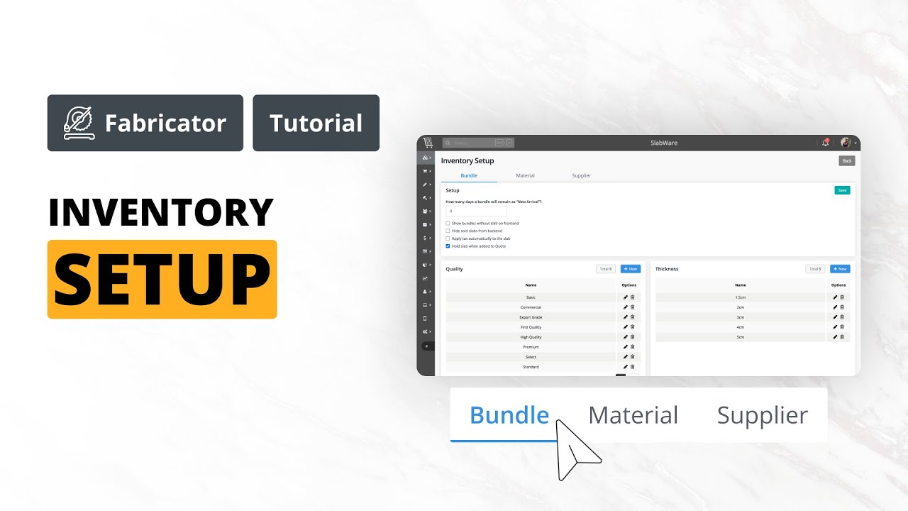 Inventory Setup | Fabricator