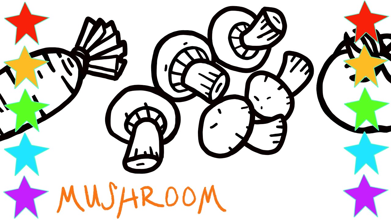 COLORING 6 VEGETABLES FOR KIDS AND TODDLERS_HOW TO DRAW VEGETABLE