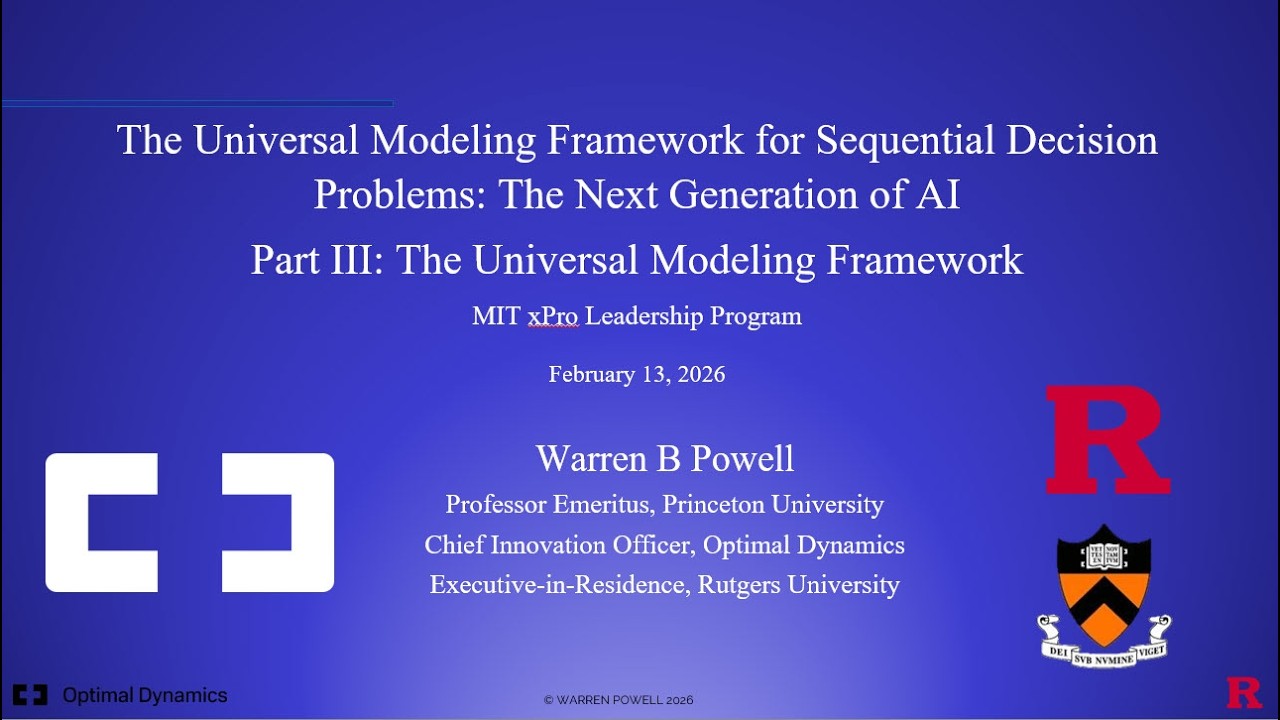 Sequential Decision Problems Part 3: The universal modeling framework