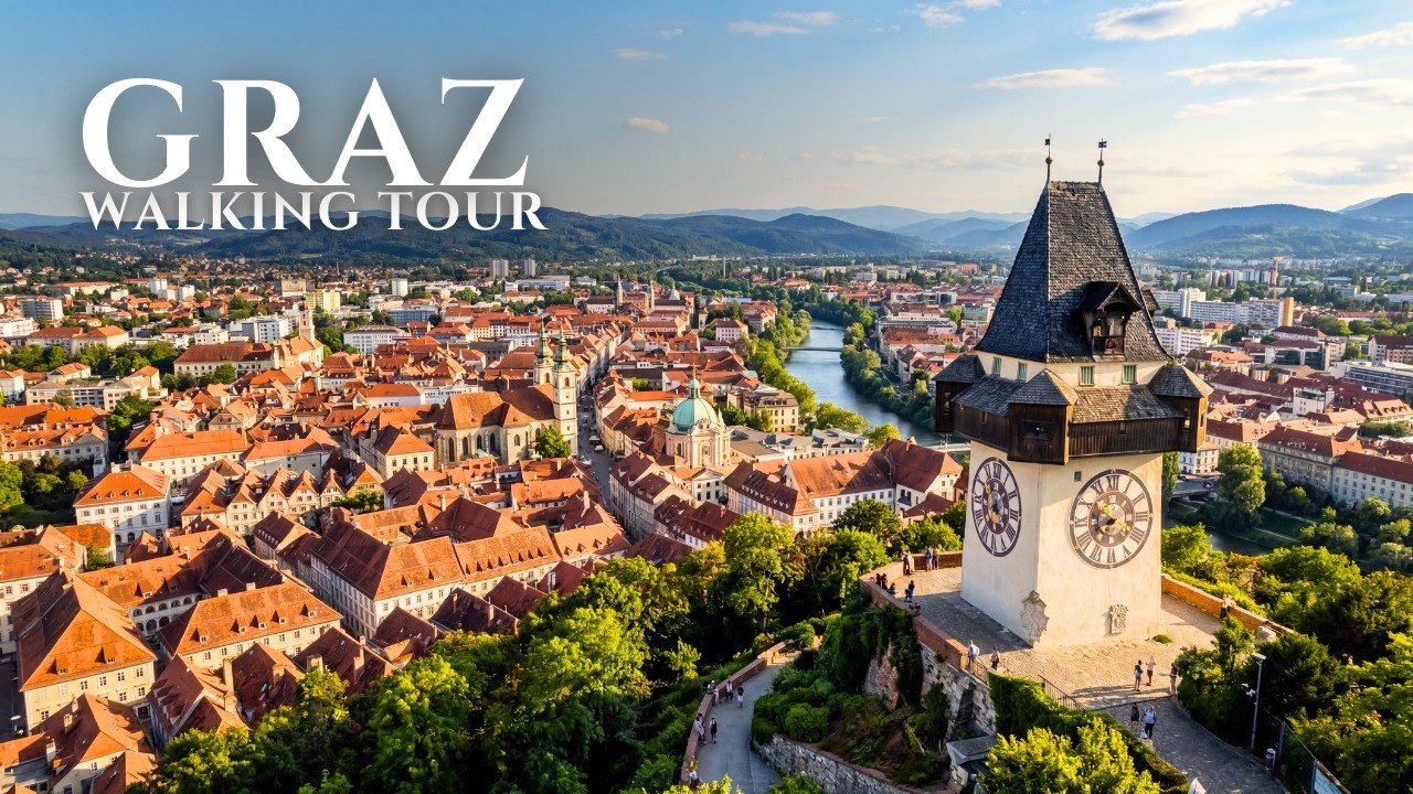Graz Walking Tour , Austria: 4K | UNESCO World Heritage Old Town & Schlossberg