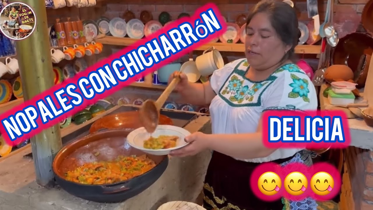 RICOS NOPALES CON CHICHARRÓN EN SALSA ROJA, DEBES PREPARAR ESTA COMIDA DELICIOSA PARA TU FAMILIA.