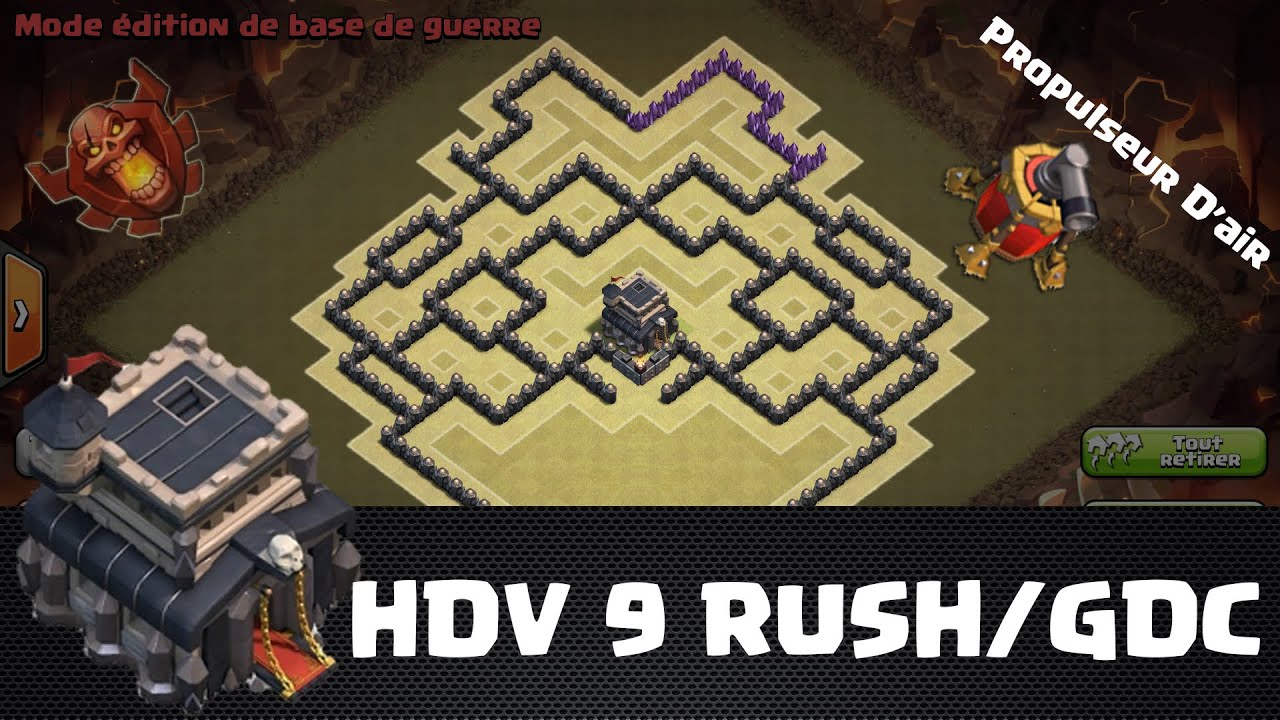 Clash Of Clans - HDV 9 , Village RUSH/GDC (PROPULSEUR D'AIR) AirSweeper