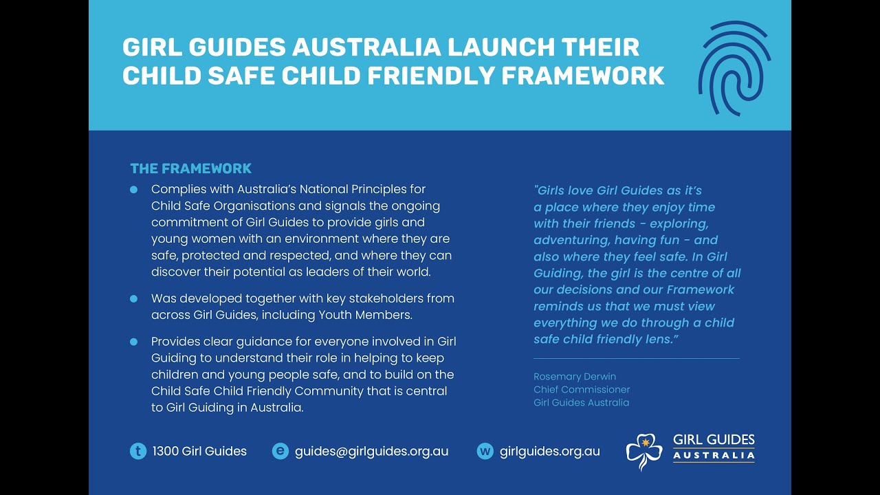 Girl Guides Australia launch Child Safe, Child Friendly Framework.