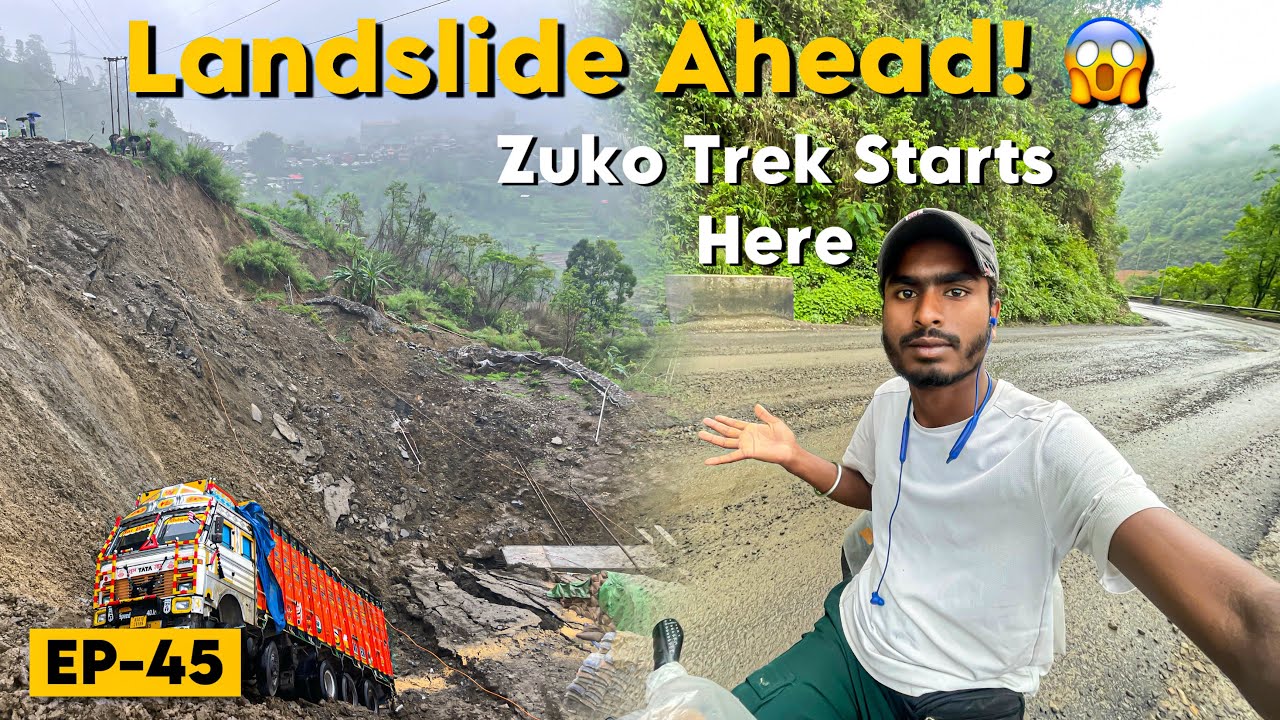 Landslide on the Way to Zuko Trek Point 😱 Kisama to Viswema || Northeast Cycle Ride Ep-45