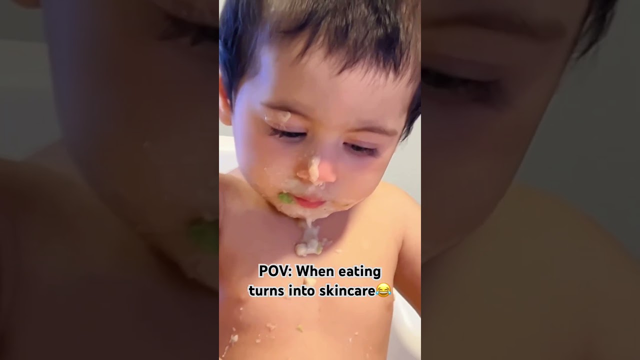 Messy eating but still the cutest 🥣💖Cute baby enjoying every bite #CuteBaby #LittleBaby #babyvideo