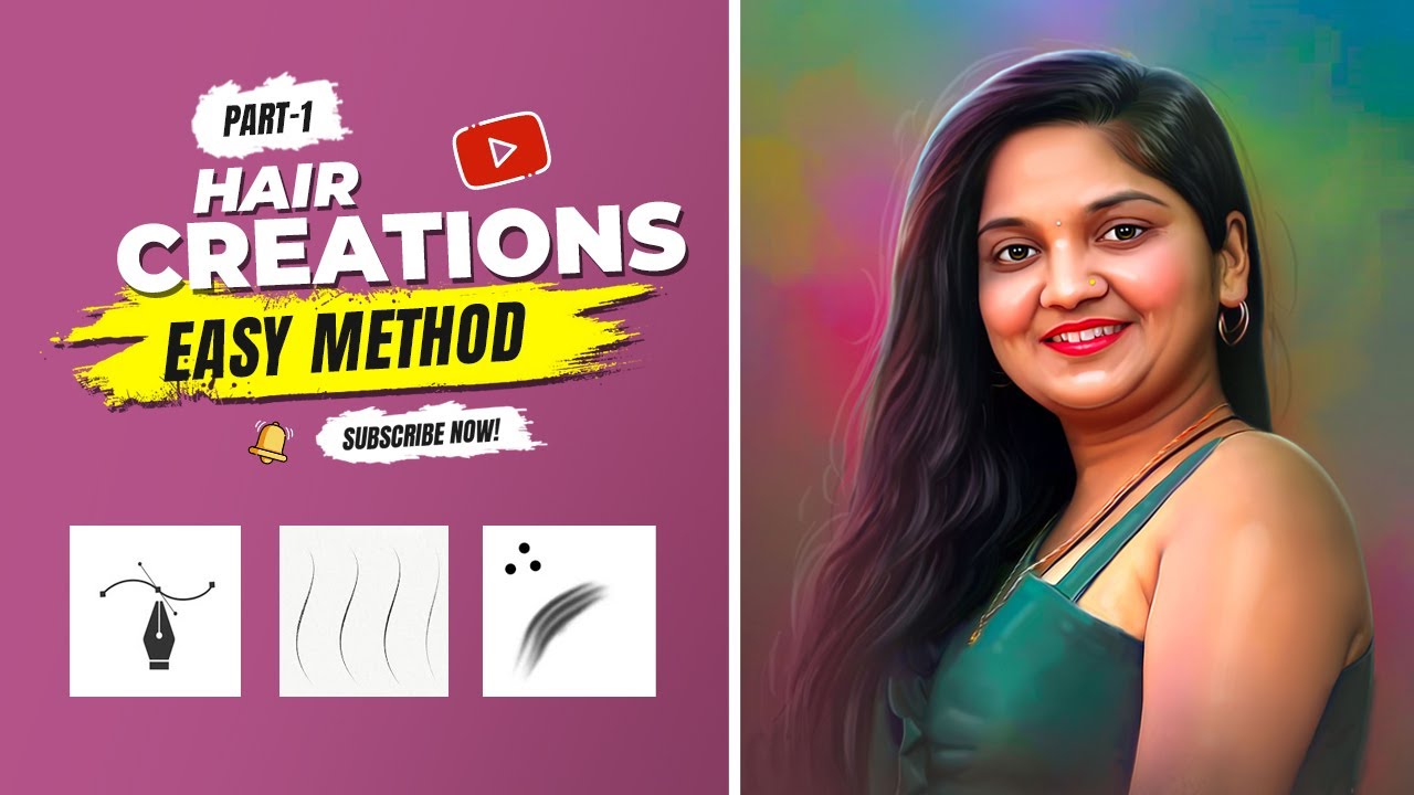 Hair creations easy method in photoshop 🙆