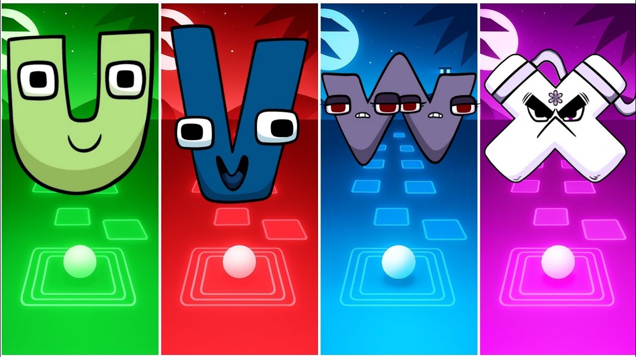 ALPHABET LORE U 🆚 V 🆚 W 🆚 X – TILES HOP 🔥🎶