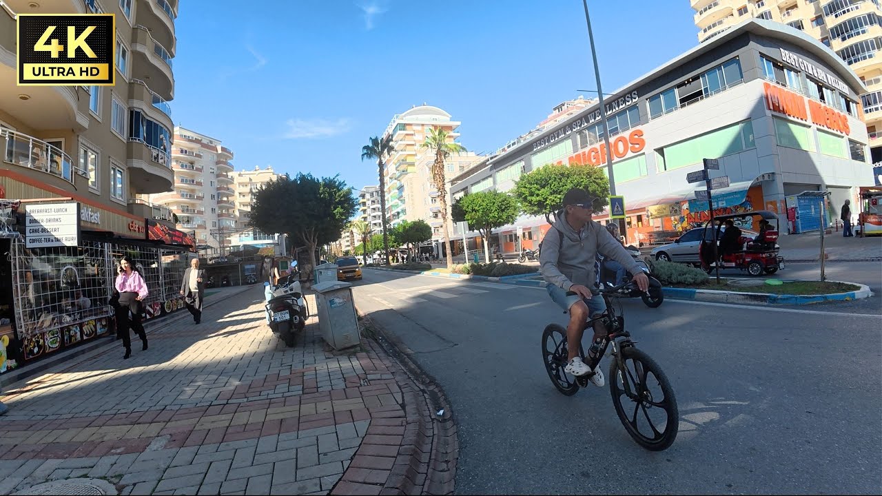 Alanya Mahmutlar Barbaros Street | Antalya Turkey | [4K HD]
