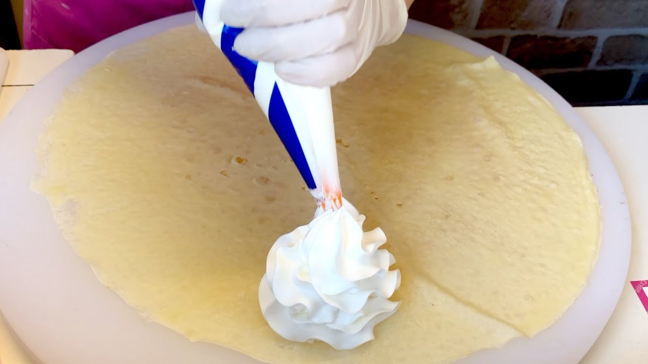 まるでスカイツリーのような衝撃の巨大クレープ Japanese food /Creamy crepe compilation