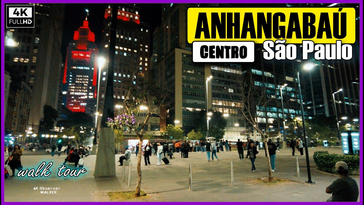 [4K] Assim é a noite no Vale do Anhangabaú no centro de São Paulo #saopauloape #saopaulobynight